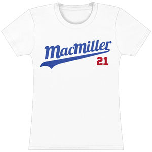 Mac Miller Jrs 21 Baseball Script Tissue T Tissue Junior Top Front