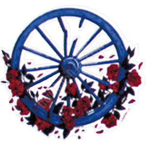 Grateful Dead Wheel & Roses Mini 3 Inch Window Sticker