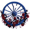 Wheel And Roses Sticker