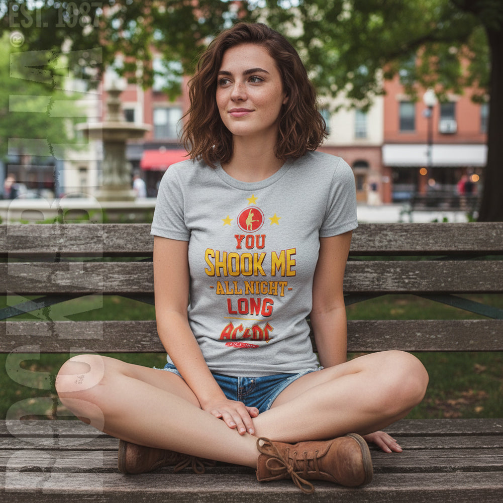 Shook Me All Night Long Tissue Junior Top