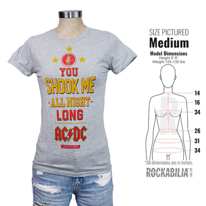 Shook Me All Night Long Tissue Junior Top