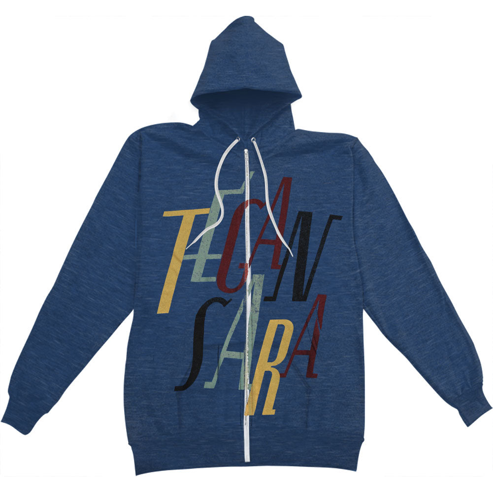 Tegan & Sara Slant Zippered Hooded Sweatshirt Front