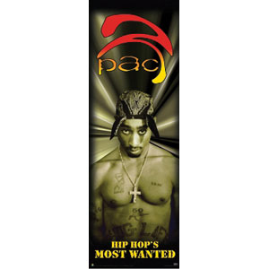 Tupac Hip Hop's Most Wanted Door Poster Front
