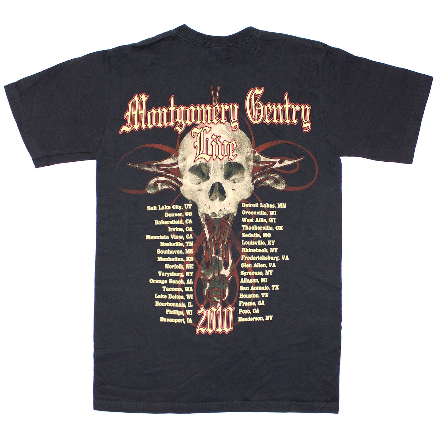Montgomery Gentry Standing Live/Tour 2010 T-shirt Back