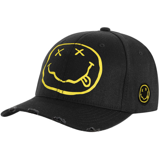 Nirvana Smiley Baseball Cap Front