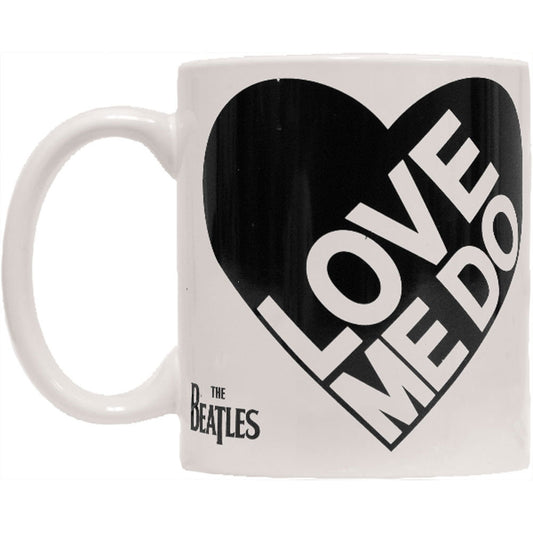 Beatles Black Love Me Do Coffee Mug Front