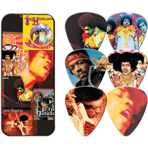 Jimi Hendrix Frontline Albums Pick Tin - Dunlop Collector's Guitar Pick Front