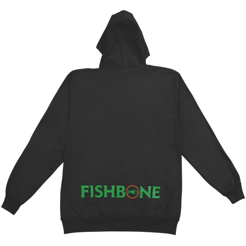 Fishbone Classic Logo Name Zippered Hooded Sweatshirt Back