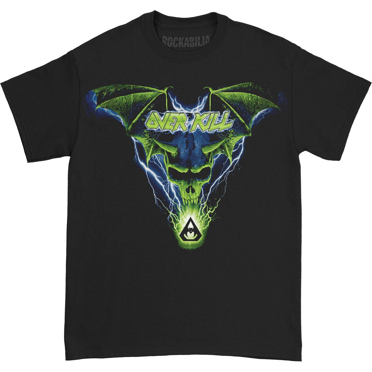 Overkill Blue Batwing Skull Allover T-shirt Front