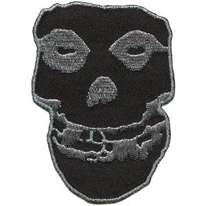 Misfits Silver Glitter Skull Back Patch Front