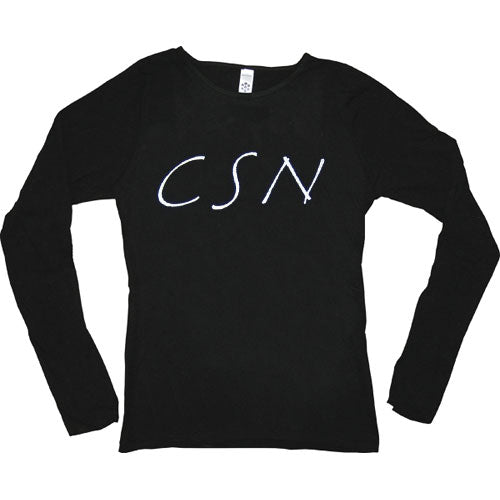 Crosby Stills Nash Young Scripty Initials Junior Top Front