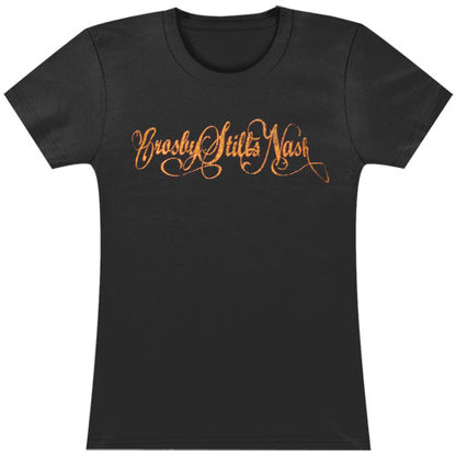 Crosby Stills Nash Young 2009 Scripty Logo Junior Top Front