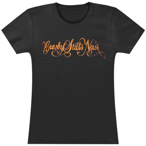 Crosby Stills Nash Young 2009 Scripty Logo Junior Top Front