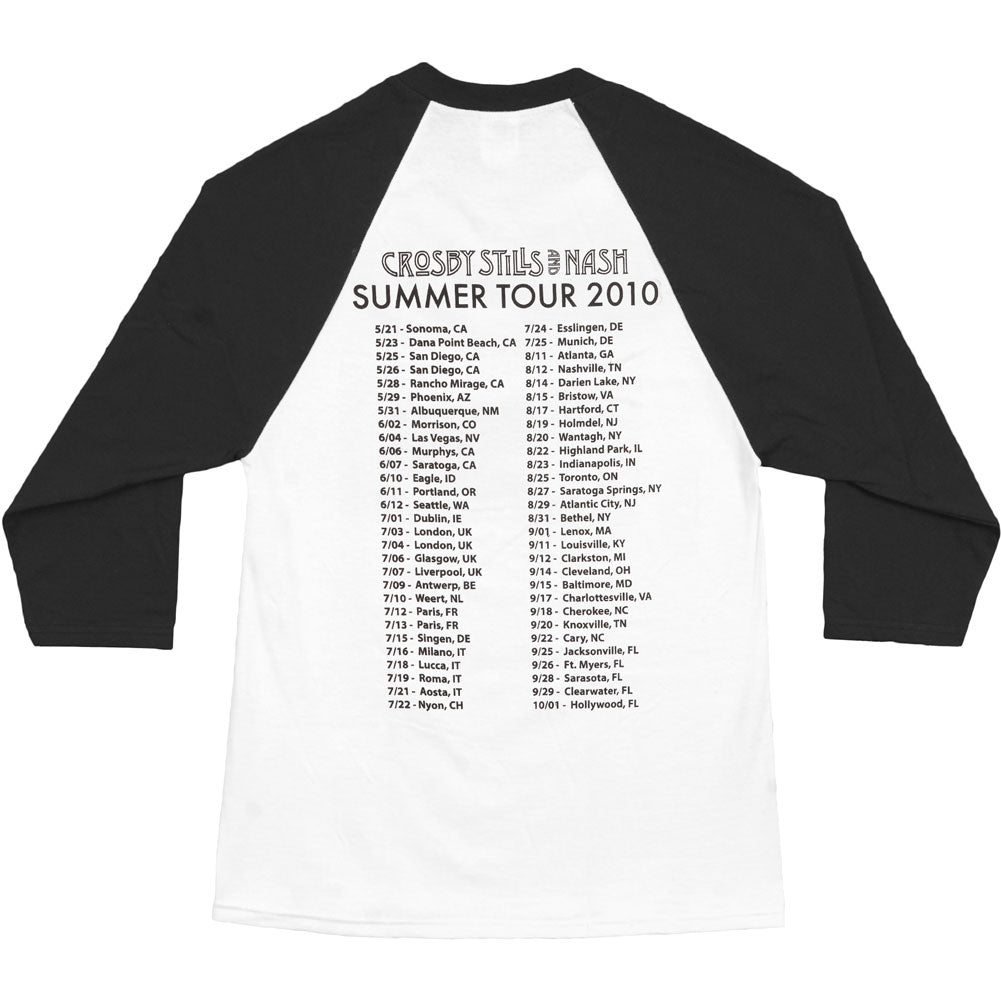 Crosby Stills Nash Young 2010 Tour Baseball Jersey Back