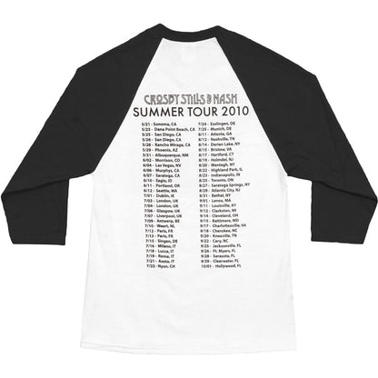 Crosby Stills Nash Young 2010 Tour Baseball Jersey Back