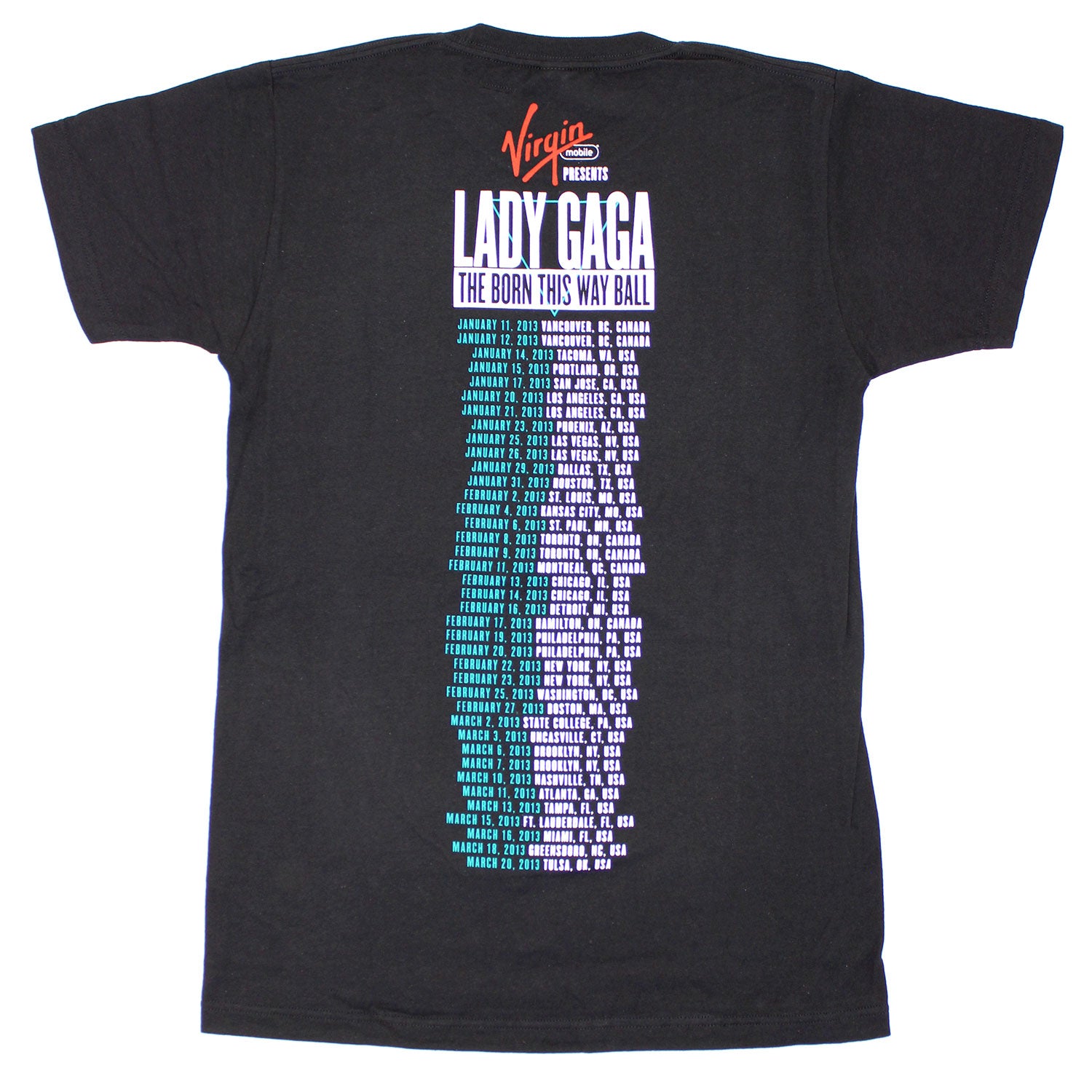 Official Lady Gaga Born This Way 2013 Tour T-shirt | Rockabilia