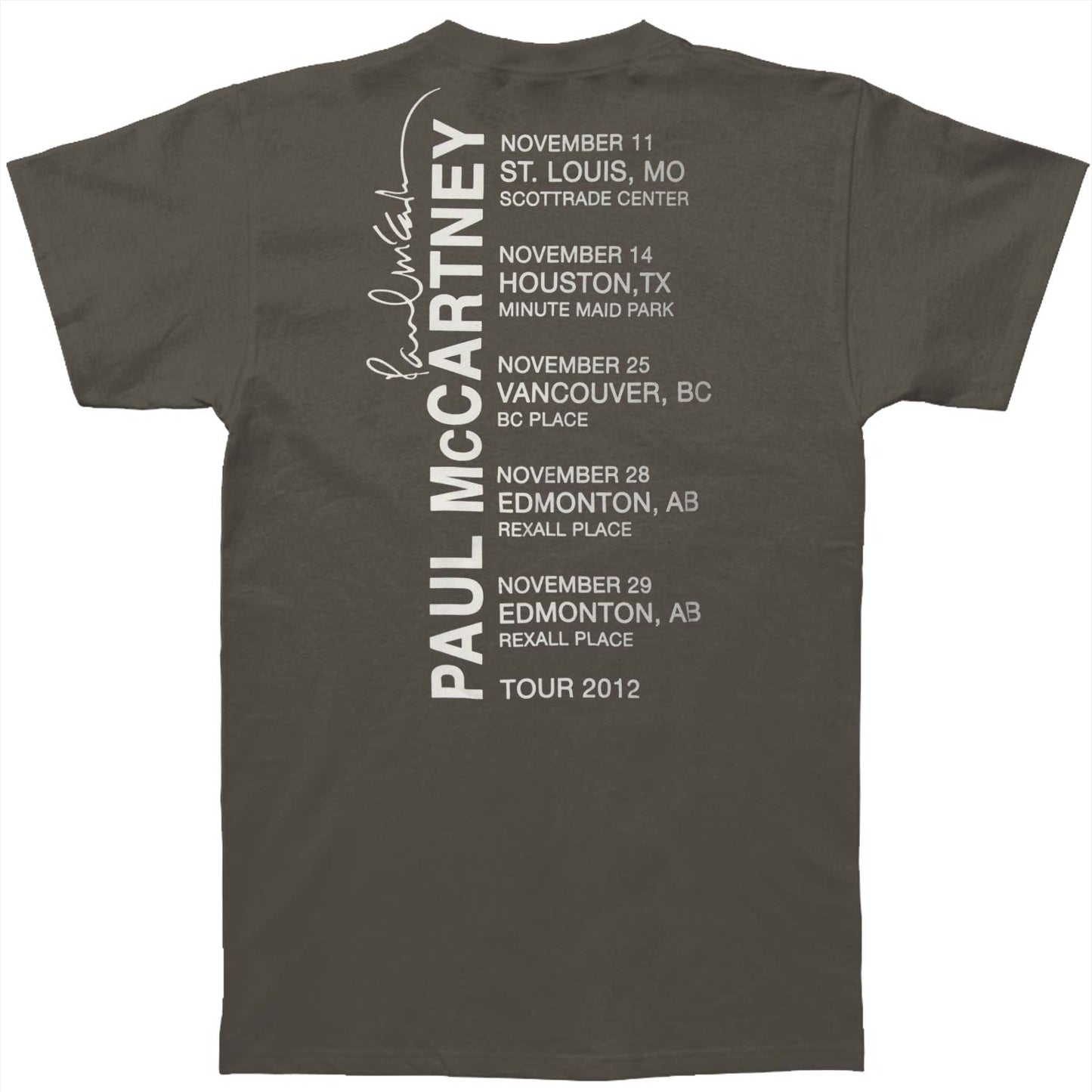 Paul Mccartney McCartney In Motion 2012 North America Tour Slim Fit T-shirt