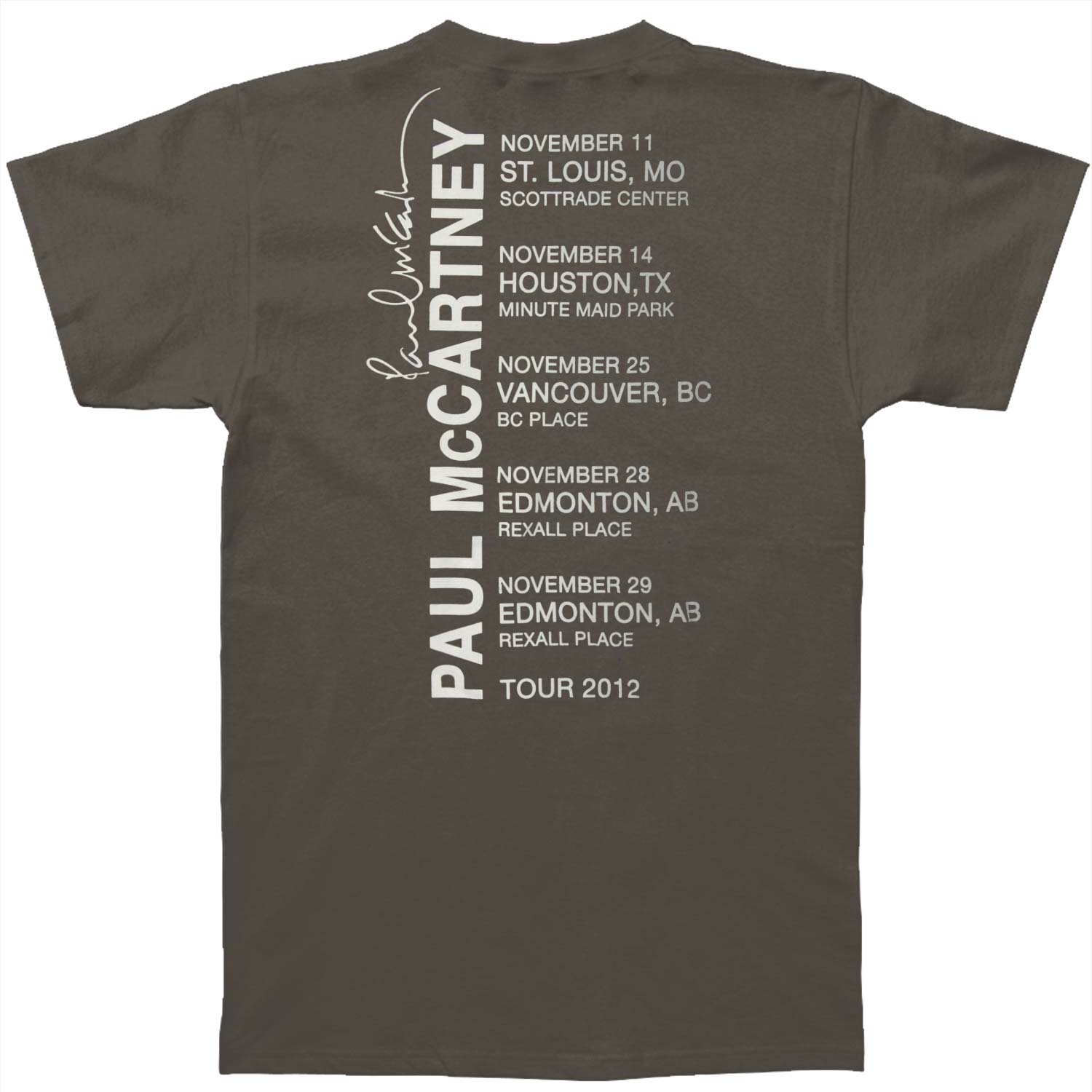Paul Mccartney McCartney In Motion 2012 North America Tour Slim Fit T-shirt