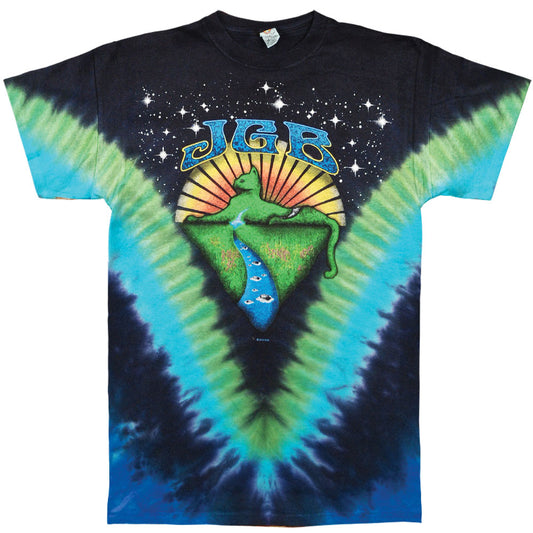 Jerry Garcia Mountain Cat Tie Dye T-shirt Front