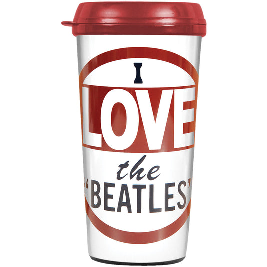 I Love The Beatles Travel Mug Front