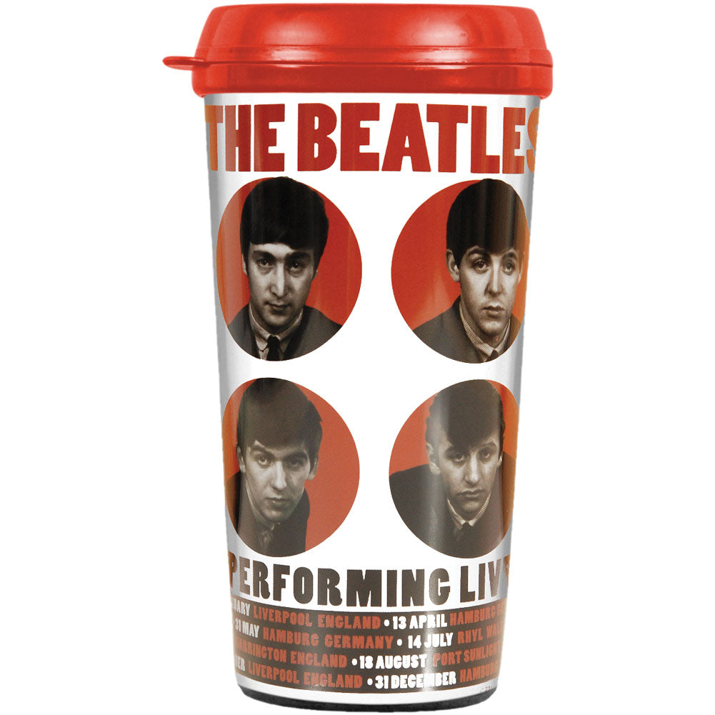 Beatles Performing Live Travel Mug Front