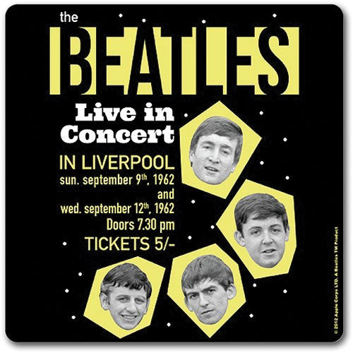 Beatles 1962 Live In Concert Coaster Front