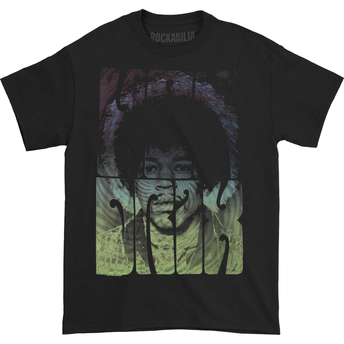 Jimi Hendrix Swirly Text T-shirt Front