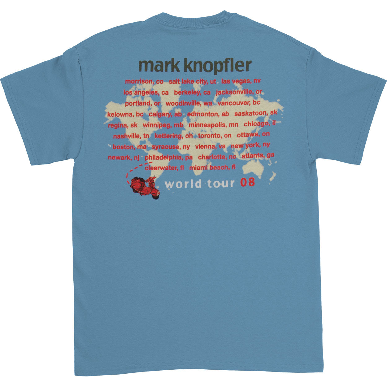 Dire Straits Crimson 2008 Tour T-shirt Back