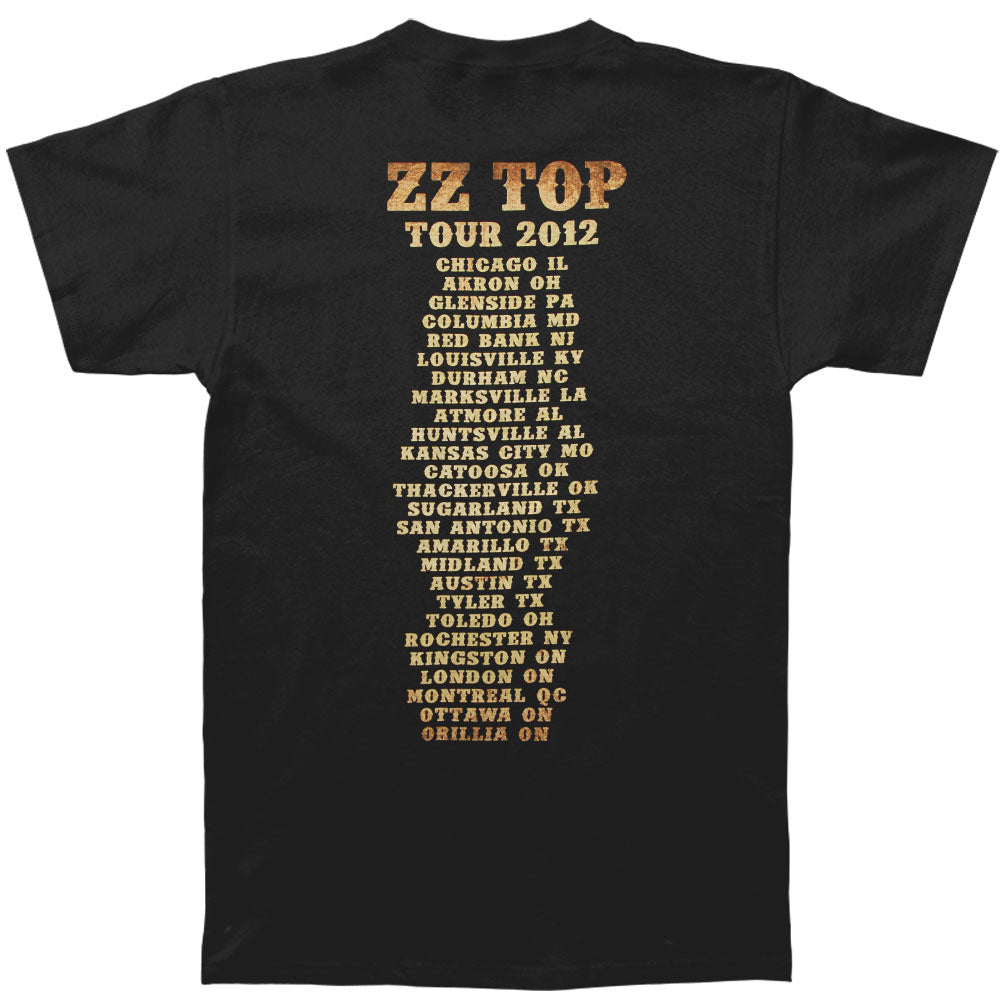 ZZ Top El Dorado Bar 2012 Tour T-shirt Back