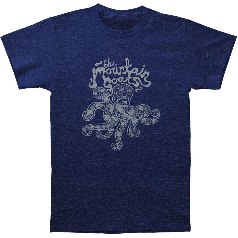 Mountain Goats Octopus on Indigo Slim Fit T-shirt Front