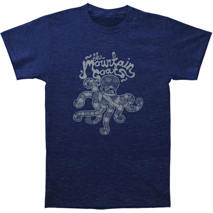 Mountain Goats Octopus on Indigo Slim Fit T-shirt Front