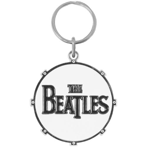 Beatles Drum Logo Metal Key Chain Front