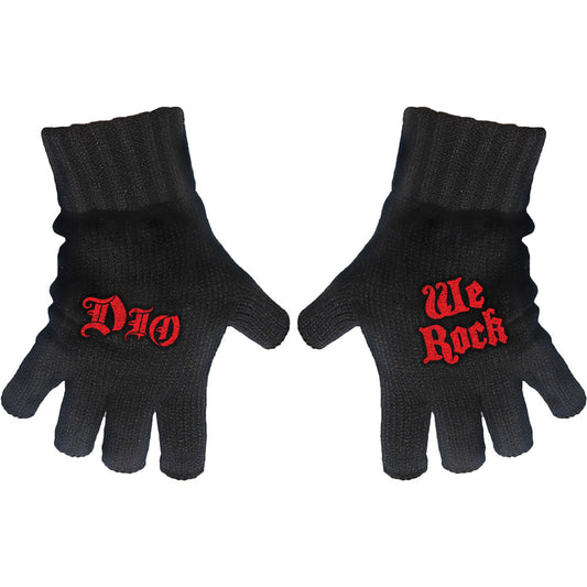 Dio Logo & We Rock Knit Gloves Front
