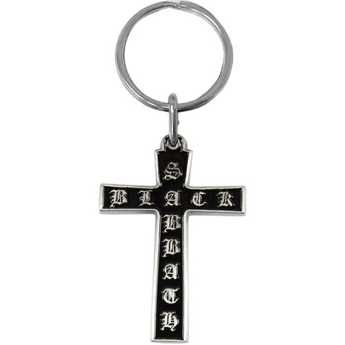 Black Sabbath Cross Metal Key Chain Front