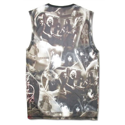 Vintage All Over Print Muscle Shirt Sleeveless Junior Tee Junior Top