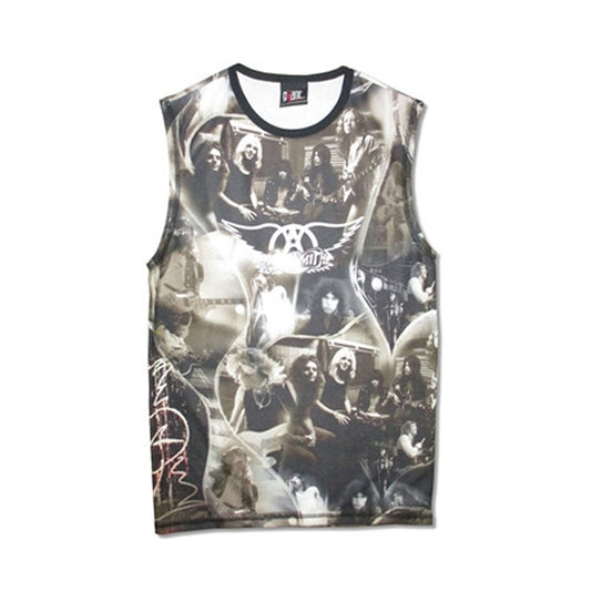 Vintage All Over Print Muscle Shirt Sleeveless Junior Tee Junior Top