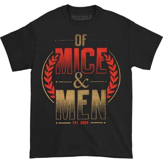 Of Mice & Men Wreath Red & Gold T-shirt Front