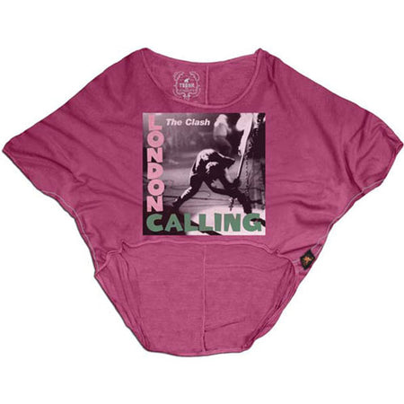 Rockabilia Maglietta Uomo The Clash - Logo Stella Rossa Su Nero, Cotone 100%