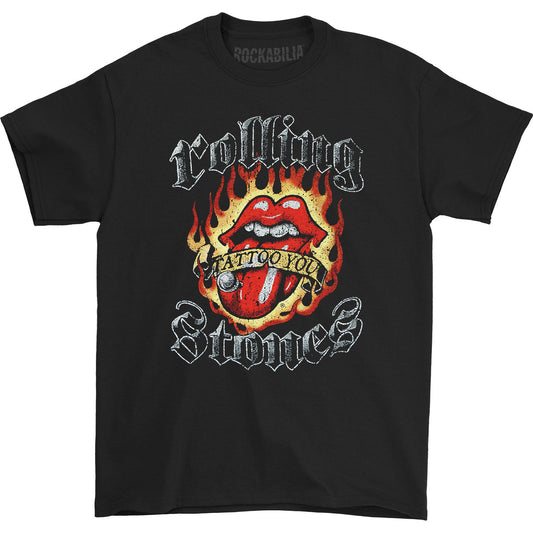 Rolling Stones Flaming Tattoo Tongue T-shirt Front