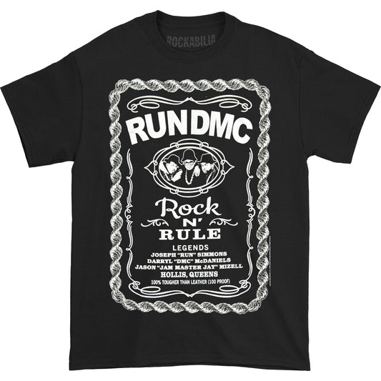 Run DMC Rock And Rule Whiskey T-shirt Front