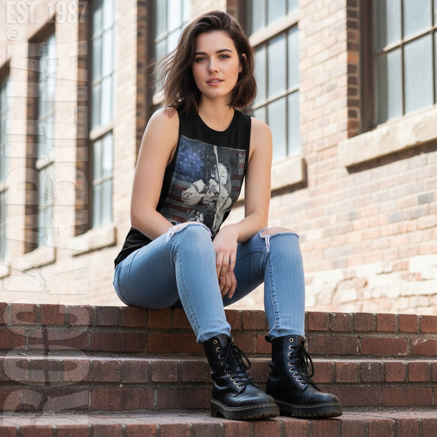 American Slashed Womens Tank