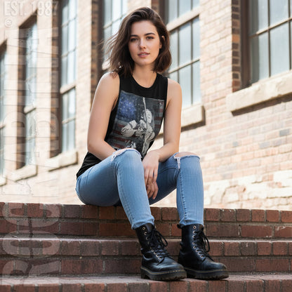 American Slashed Womens Tank