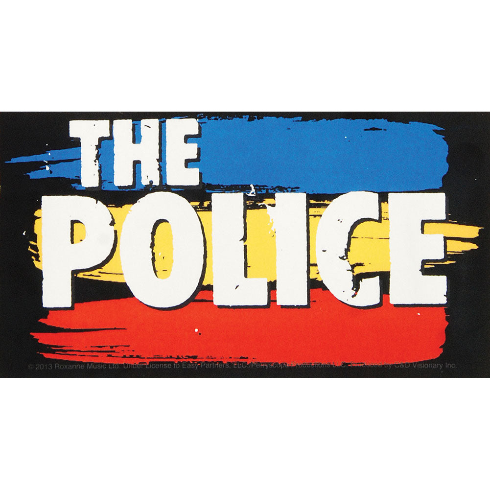 Police Striped Logo Sticker Front