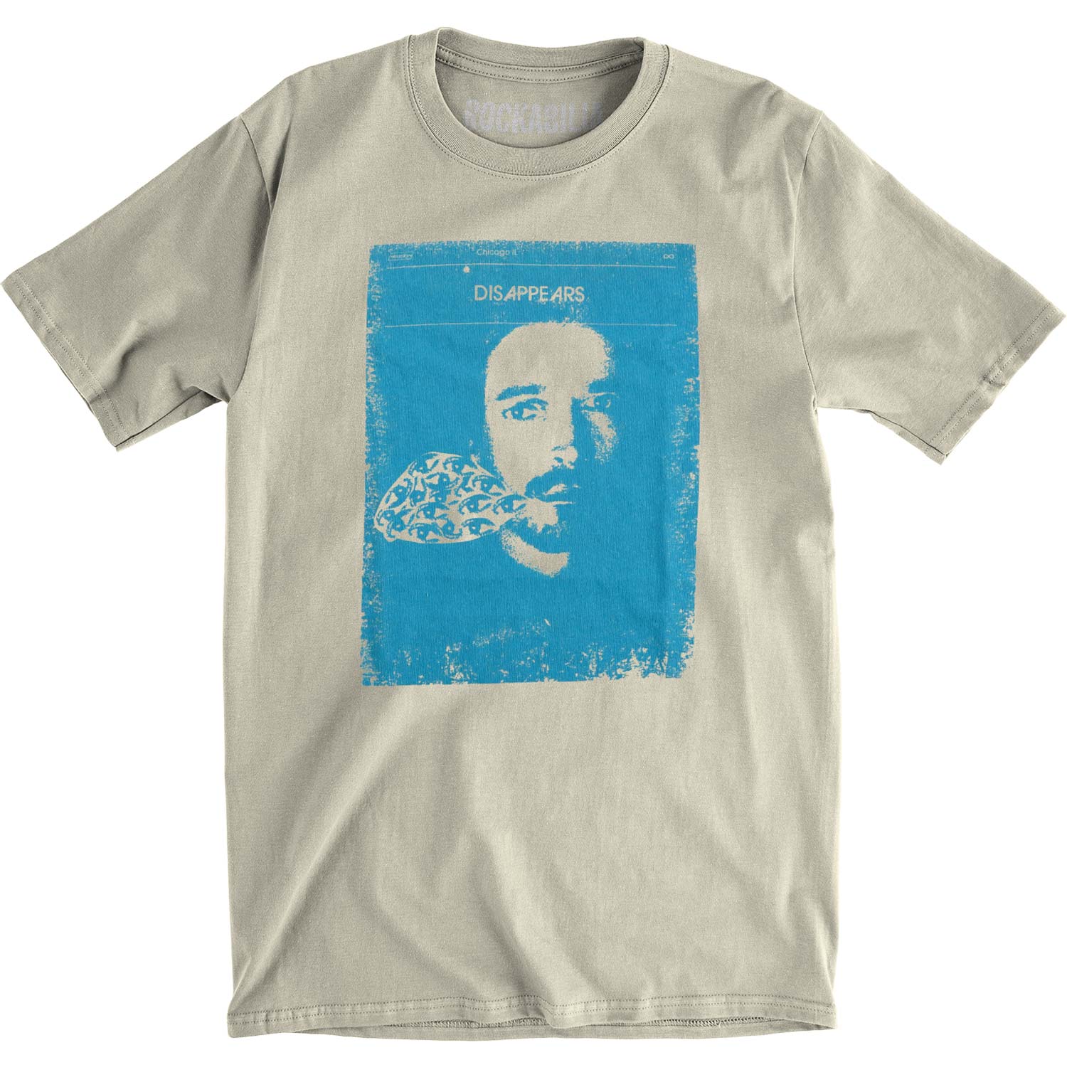 Disappears Cyan Eyes To Mouth Slim Fit T-shirt Front