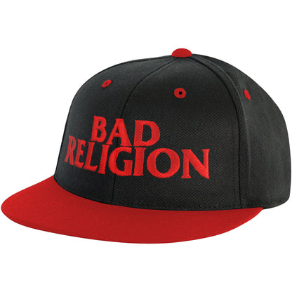 Bad Religion Logo Snapback (Black/Red) Baseball Cap Front