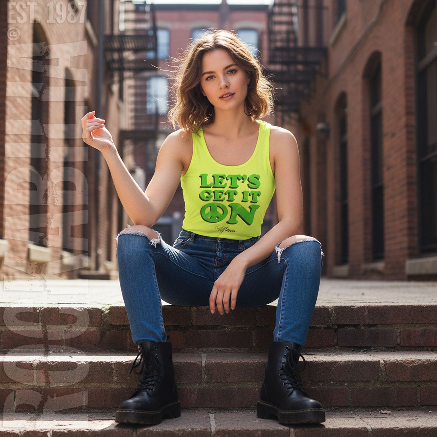 Let's Get It On Neon Tank Top Womens Tank