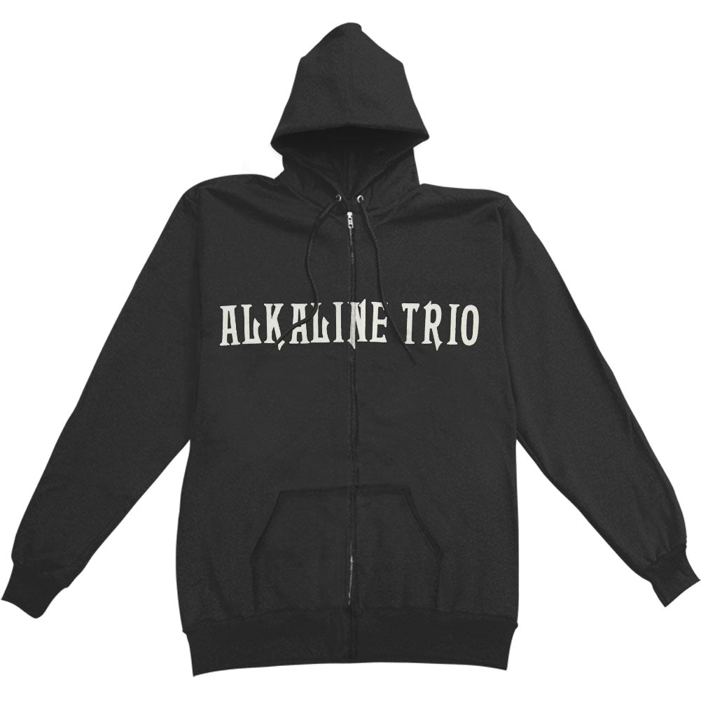Alkaline Trio Classic Heartskull Zip Up Zippered Hooded Sweatshirt Front