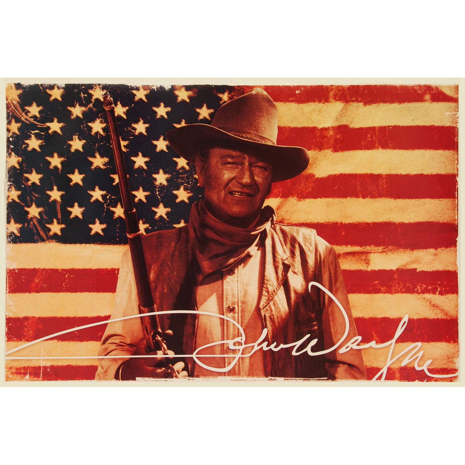 John Wayne Flag Domestic Poster