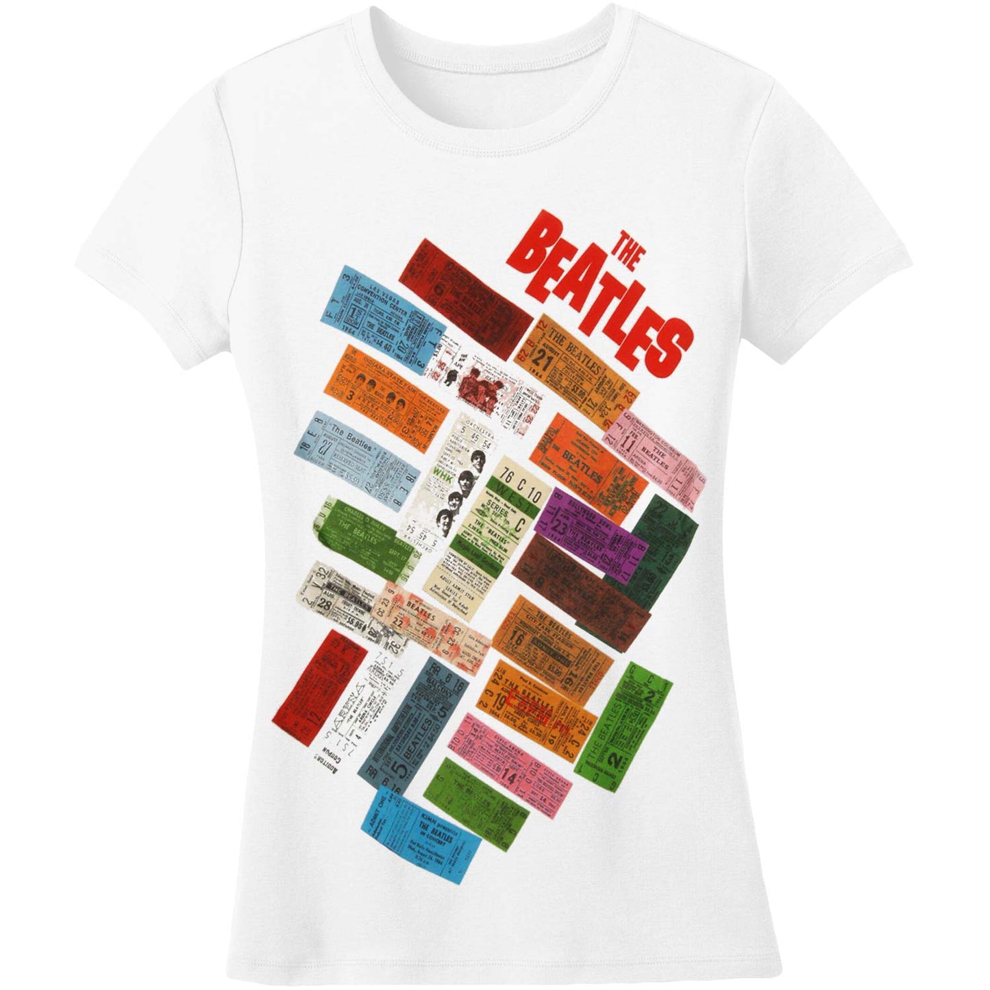 Beatles Ticket Montage Junior Top Front