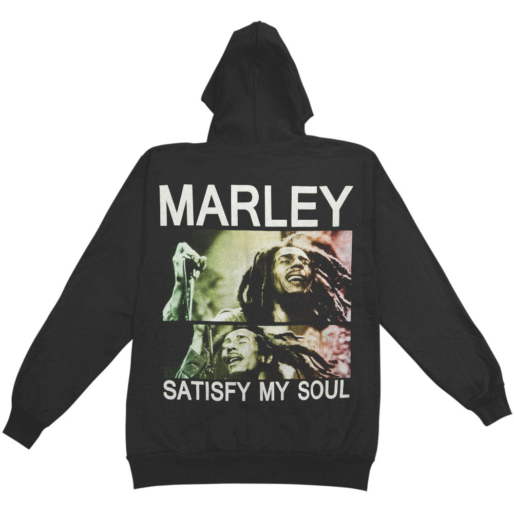 Bob Marley Satisfy My Soul Zippered Hooded Sweatshirt Back
